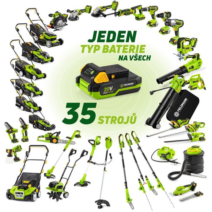 Cordless lawnmower - FIELDMANN - 20V - Cutting 33 cm - Max height 65 mm - Battery and charger not in