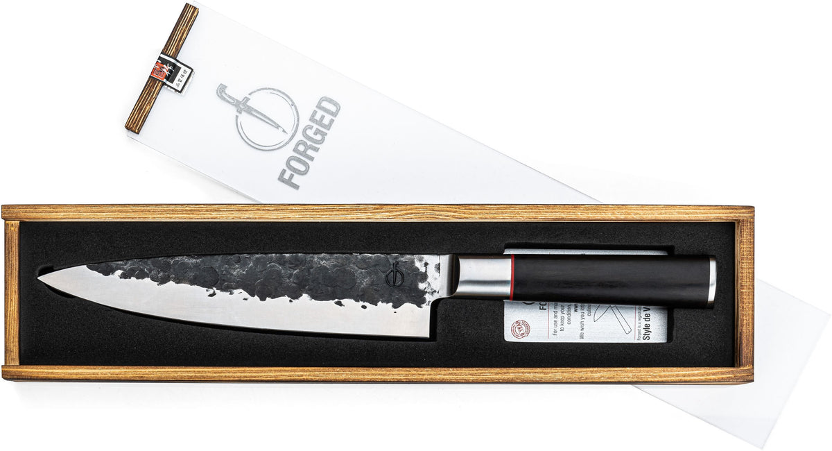 Kochmesser  GESCHMIEDET  SEBRA  Japanischer 440C-Stahl  Griff aus Dalbergia-Holz  L 20,5 cm
