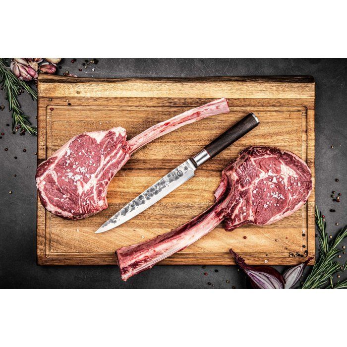 Fleischmesser  GESCHMIEDET  SEBRA  Japanischer 440C-Stahl  Griff aus Dalbergia-Holz  L 20,5 cm