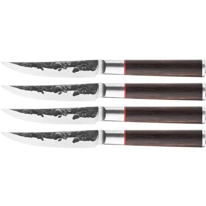 4-teiliges Steakmesser-Set  GESCHMIEDET  SEBRA  Japanischer 440C-Stahl  Griff aus Dalbergia-Holz