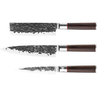 Messerset  GESCHMIEDET  BRUTE  Japanischer 440C-Stahl  Griff aus Dalbergia-Holz  3-teilig