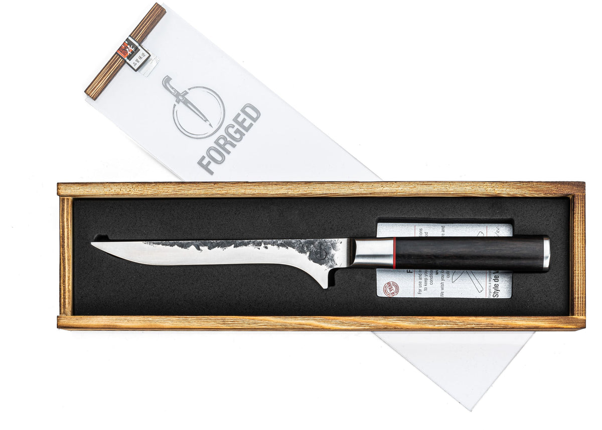 Ausbeinmesser  GESCHMIEDET  SEBRA  Japanischer 440C-Stahl  Griff aus Dalbergia-Holz  15 cm lang