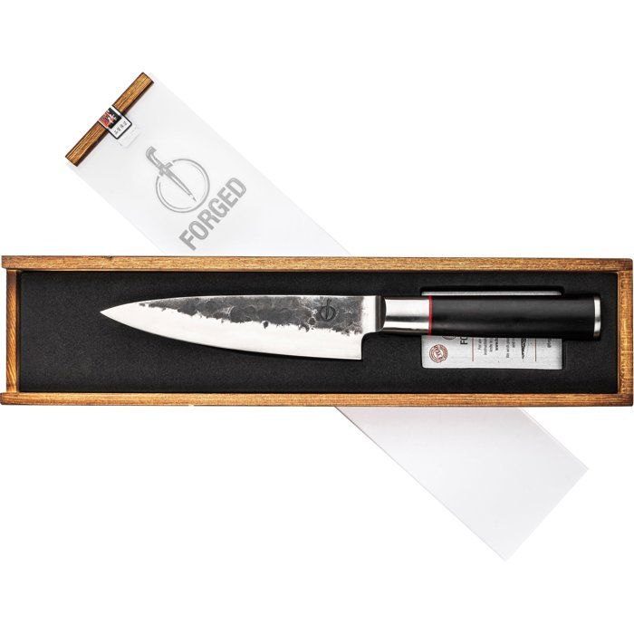 Kochmesser  GESCHMIEDET  SEBRA  Japanischer 440C-Stahl  Griff aus Dalbergia-Holz  16 cm lang