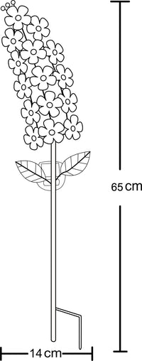 Violette, solarbetriebene Dekorationsleuchte - GALIX - G2622 - Metall - Höhe 65 cm - 15 Mikro-LEDs -