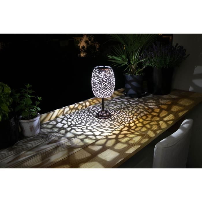 Solar lantern - GALIX - G2003 - Copper metal - White LED 10 lumens - H35 cm