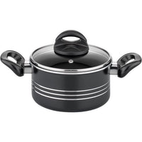 Kochtopfset - Induktion - GSW - MILANO NERO - 15-teilig - Massives Aluminium - Schwarz
