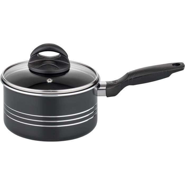 Kochtopfset - Induktion - GSW - MILANO NERO - 15-teilig - Massives Aluminium - Schwarz
