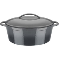 Solid cast iron casserole dish - GSW - GRAY SHADOW - 33 x 25 cm - Oval - Induction - Gray