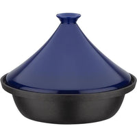 Solid cast iron tagine - GSW - 30 x 22 cm - Ceramic lid - Induction - Blue