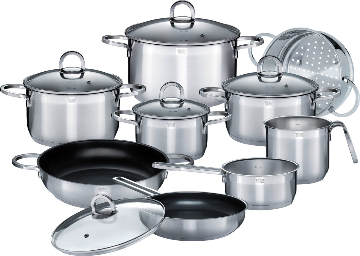 GSW Alara - Stainless steel cookware set 14 pieces - All heat sources including induction