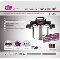 Schnellkochtopf  Induktion  GSW  Easy Click  6 l  Ø 22 cm  Massiver 18/10-Edelstahl