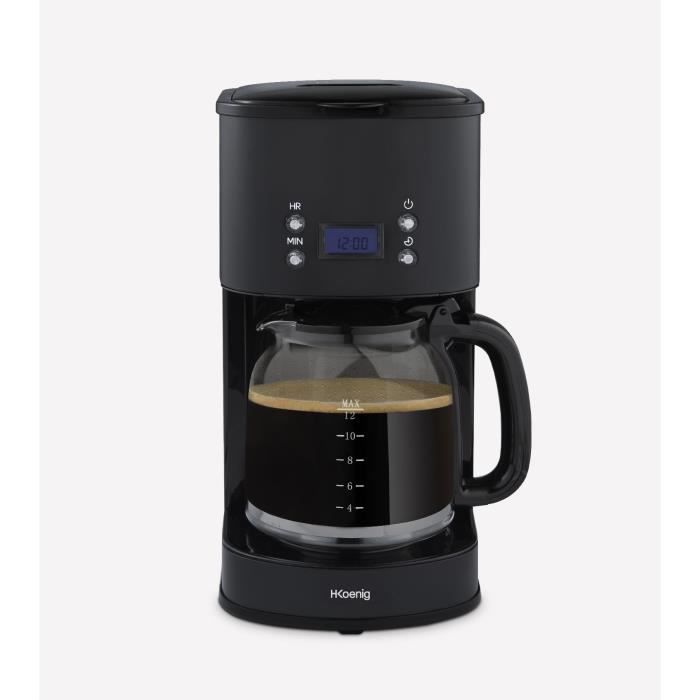 Programmable coffee maker - HKoeNIG - MG32 - 1.5 L (12 cups) - 1000 W - LCD screen - Keep warm - Bla