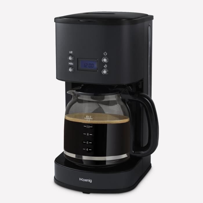 Programmable coffee maker - HKoeNIG - MG32 - 1.5 L (12 cups) - 1000 W - LCD screen - Keep warm - Bla