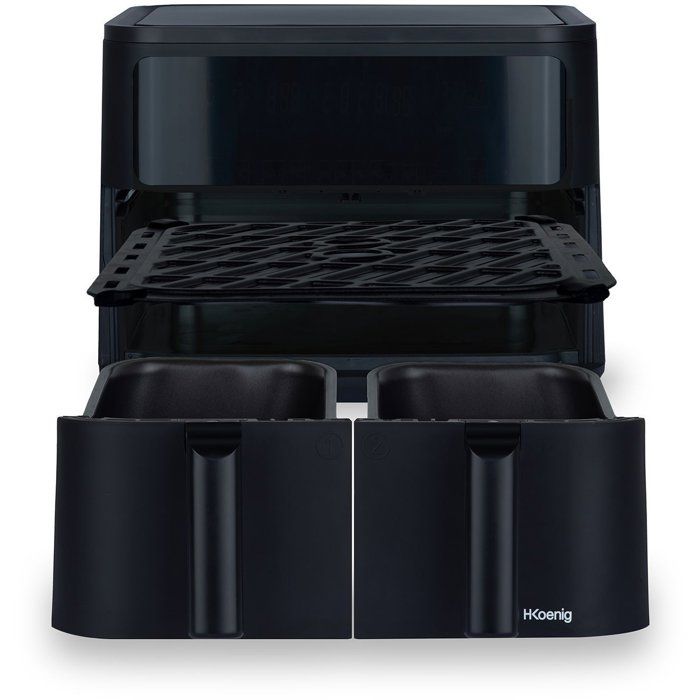 HKoeNIG Ölfreie Fritteuse  FRY900  9 l Fassungsvermögen  4,5 l Doppeltank  8 Kochprogramme  240