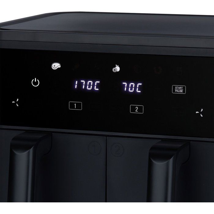HKoeNIG Ölfreie Fritteuse  FRY900  9 l Fassungsvermögen  4,5 l Doppeltank  8 Kochprogramme  240