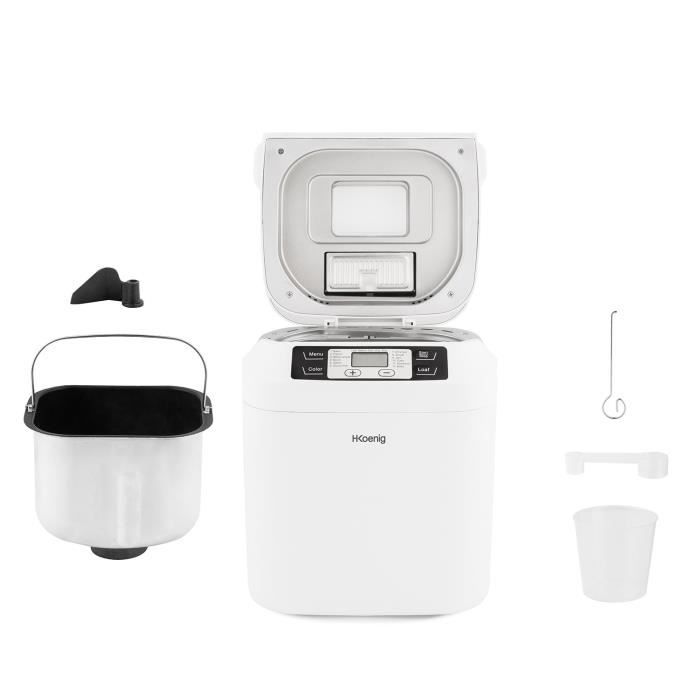 H.KoeNIG BAKE340 - Bread maker with seeds - 12 programs - 3 cooking levels - 550W - 2 sizes: 650 or 