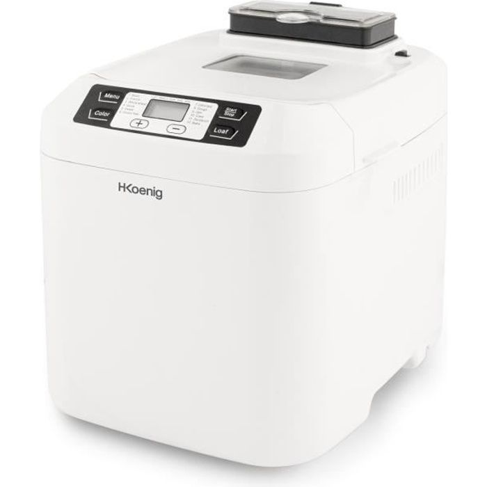 H.KoeNIG BAKE340 - Bread maker with seeds - 12 programs - 3 cooking levels - 550W - 2 sizes: 650 or 