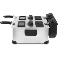 Hkoenig DFX600 - Double bin fryer 2x3l - 3600W - 2 Independent thermostats - Removable baskets - Ant