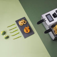 Hkoenig DFX600 - Double bin fryer 2x3l - 3600W - 2 Independent thermostats - Removable baskets - Ant