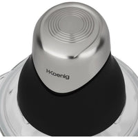 Mini electric chopper - H.Koenig - LEO8 - 320 W - 1 L glass bowl - Stainless steel blades - Matt bla