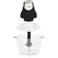 Mini electric chopper - H.Koenig - LEO8 - 320 W - 1 L glass bowl - Stainless steel blades - Matt bla