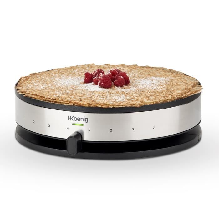 HKoeNIG KREP29 Crepiere 33cm - Temperature up to 230 ° C - 1300W - Non-stick coating - Heating indic