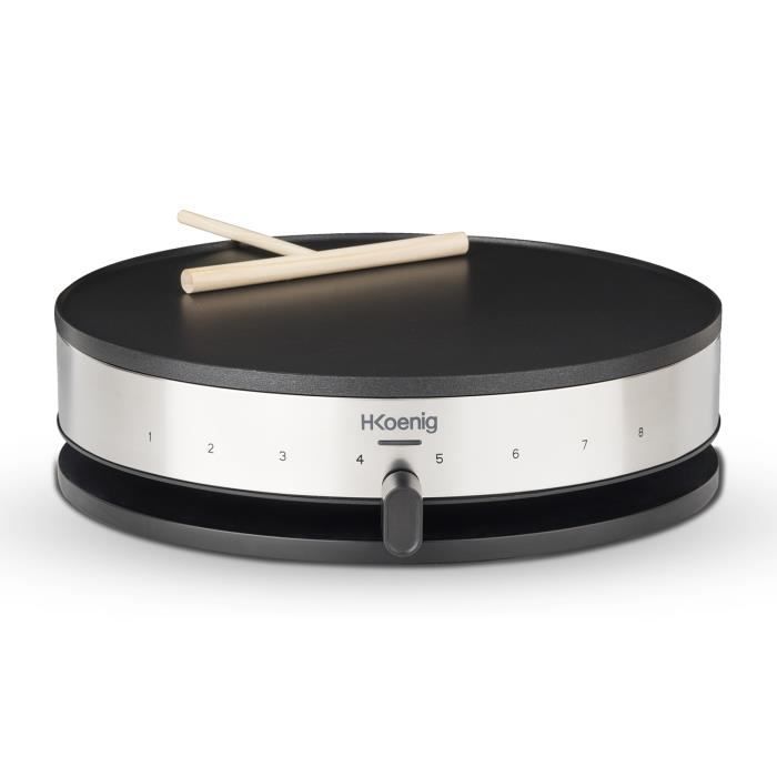 HKoeNIG KREP29 Crepiere 33cm - Temperature up to 230 ° C - 1300W - Non-stick coating - Heating indic
