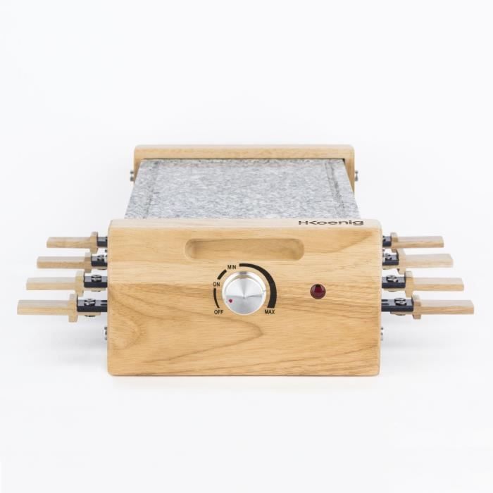 HKoeNIG raclette/grill appliance - 8 people - Wooden design - Cooking surface 38x19.5 cm - Power 120