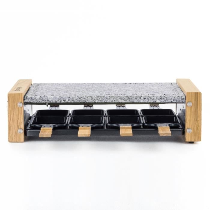 HKoeNIG raclette/grill appliance - 8 people - Wooden design - Cooking surface 38x19.5 cm - Power 120