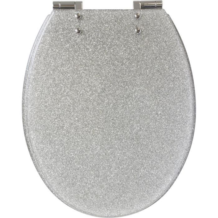 Toilettensitz - GELCO DESIGN - Magnetische Absenkautomatik - Glitzerndes Grau