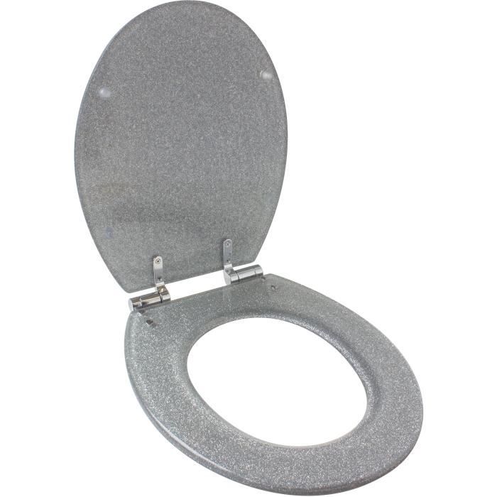 Toilettensitz - GELCO DESIGN - Magnetische Absenkautomatik - Glitzerndes Grau