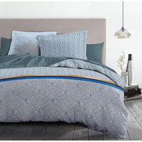 HOME LINGE PASSION Luxor duvet set - 1 duvet cover 220 x 240 cm + 2 pillowcases 65 x 65 cm - Blue an