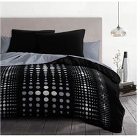 Steevy microfiber duvet set - 1 duvet cover 240x260 cm + 2 pillowcases 63x63 cm - black - Home Linen