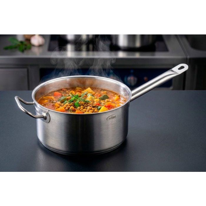 INOXIBAR French Saucepan Professional Line in stainless steel - Ø 28 cm - 8.5 L - Gray - All heat so