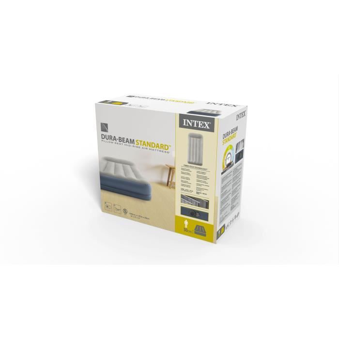 INTEX Pillow Rest Mid Rise inflatable bed - electric 2 people 64116ND