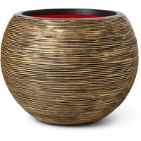 Ball vase - CAPI EUROPE - RIB NL - 40 x 32 cm - Black / Gold