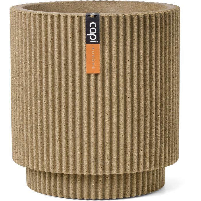 Zylindervase  CAPI EUROPE  Groove NL  44 x 46 cm  Beige