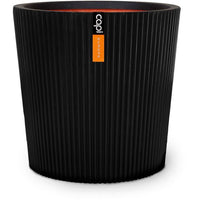 Konische Vase  CAPI EUROPE  Groove NL  36 x 34  Schwarz