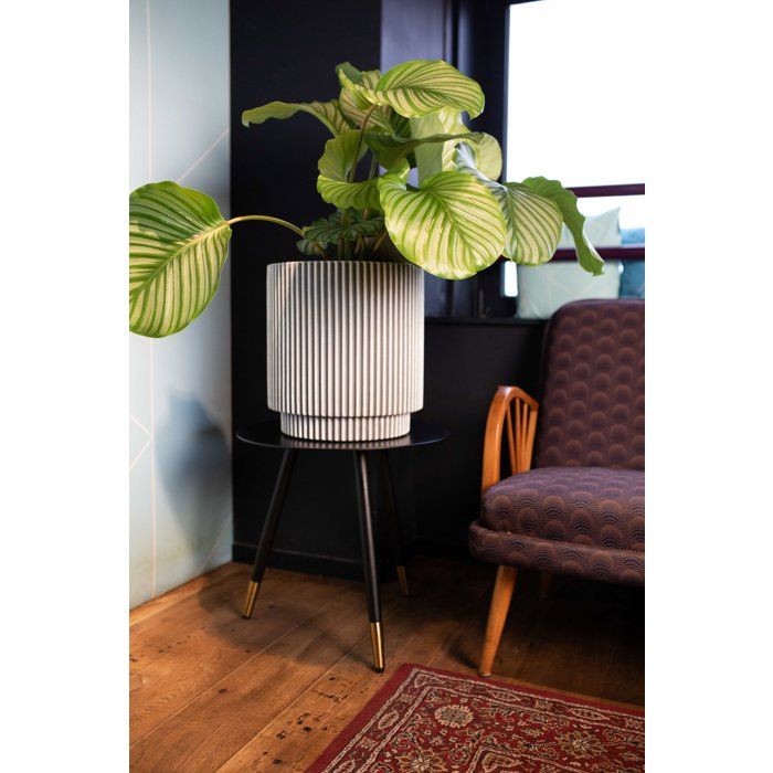 Zylindervase - CAPI EUROPE - Groove NL - 36 x 38 cm - Elfenbein