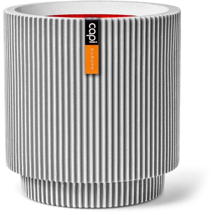 Zylindrische Vase - CAPI EUROPE - Groove NL - 44 x 46 - Elfenbein