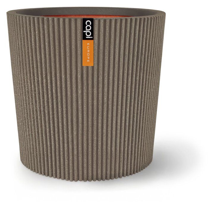 Konische Vase - CAPI EUROPE - Groove NL - 45 x 41 cm - Warmes Taupe