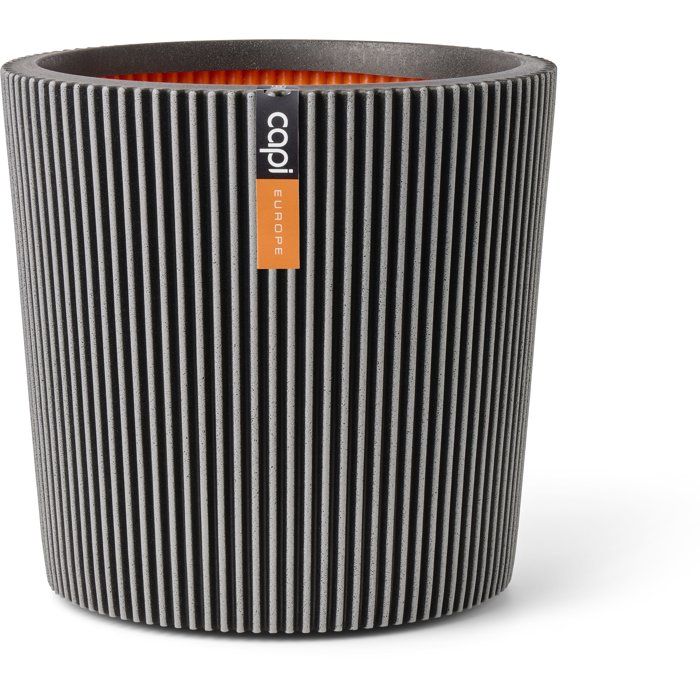 Konische Vase  CAPI EUROPE  Groove NL  36 x 34 cm  Anthrazit