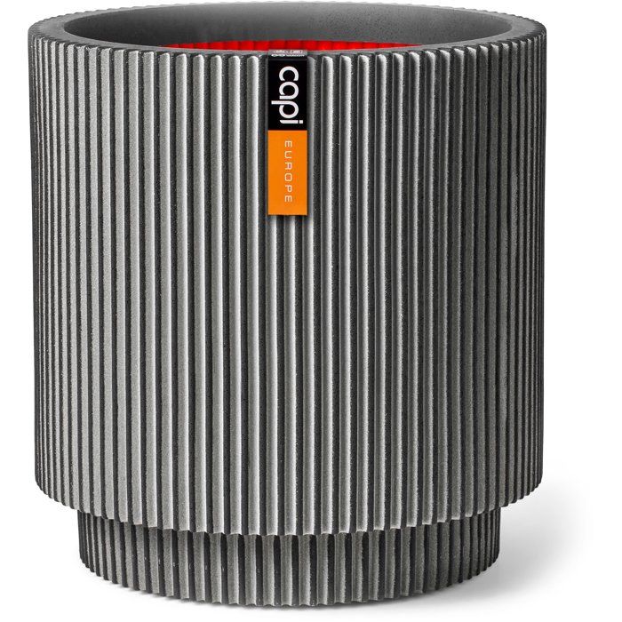 Zylindervase  CAPI EUROPE  Groove NL  36 x 38 cm  Anthrazit
