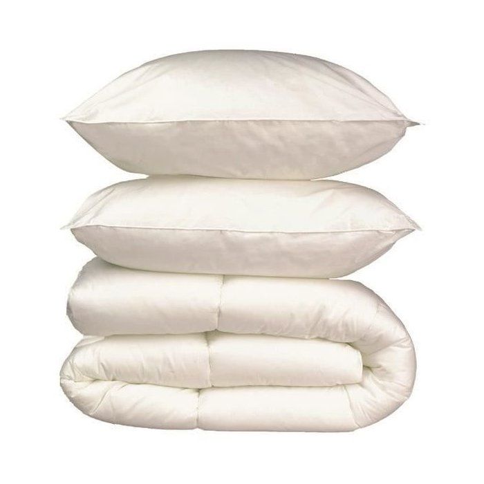 Microfiber bed linen pack - 1 hot duvet 200x200 cm + 2 pillows 60x60 cm white
