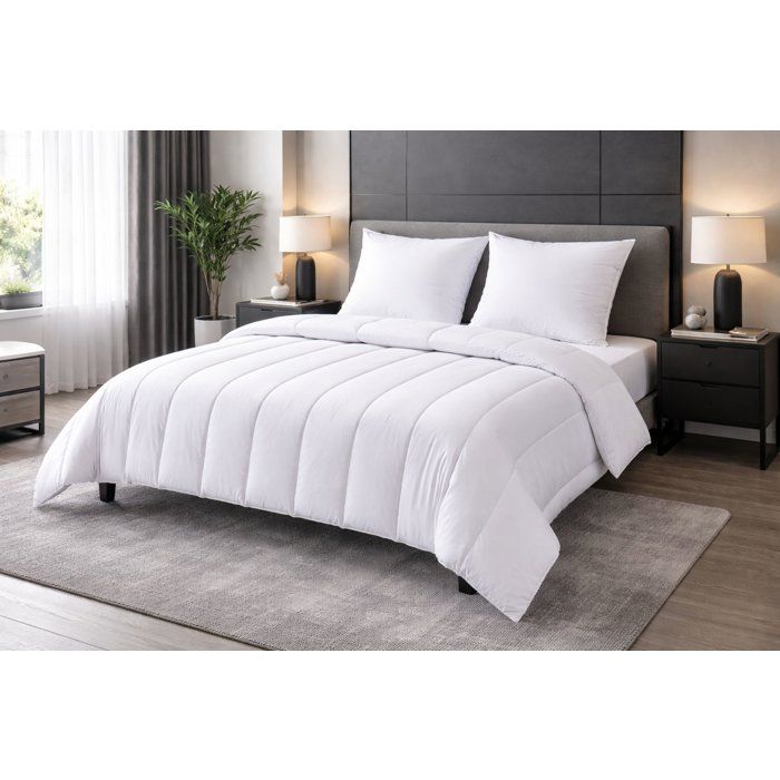 Microfiber bed linen pack - 1 hot duvet 220x240 cm + 2 pillows 60x60 cm white