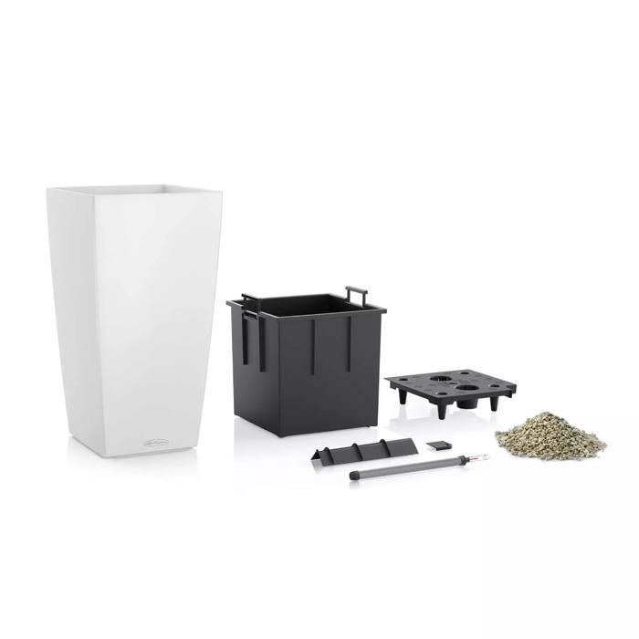 Planter - LECHUZA - Cubico Color 30 - Slate - Sub-irrigation system - Frost resistance