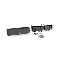 Jardiniere - Balconera cottage 80 - Complete kit - Granite - 12L - LECHUZA
