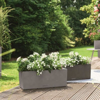 LECHUZA Jardiniere - Balconera Stein 50 - 50×19×19 cm - Komplettset - Steingrau - 8 L