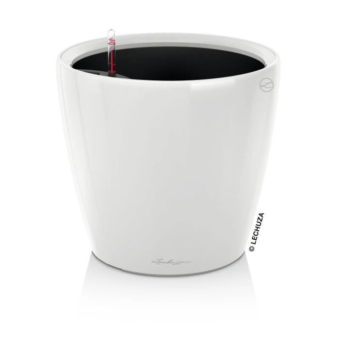 Planter - LECHUZA - CLASSICO Premium 21 LS - Glossy white - Automatic watering - Indoor/outdoor
