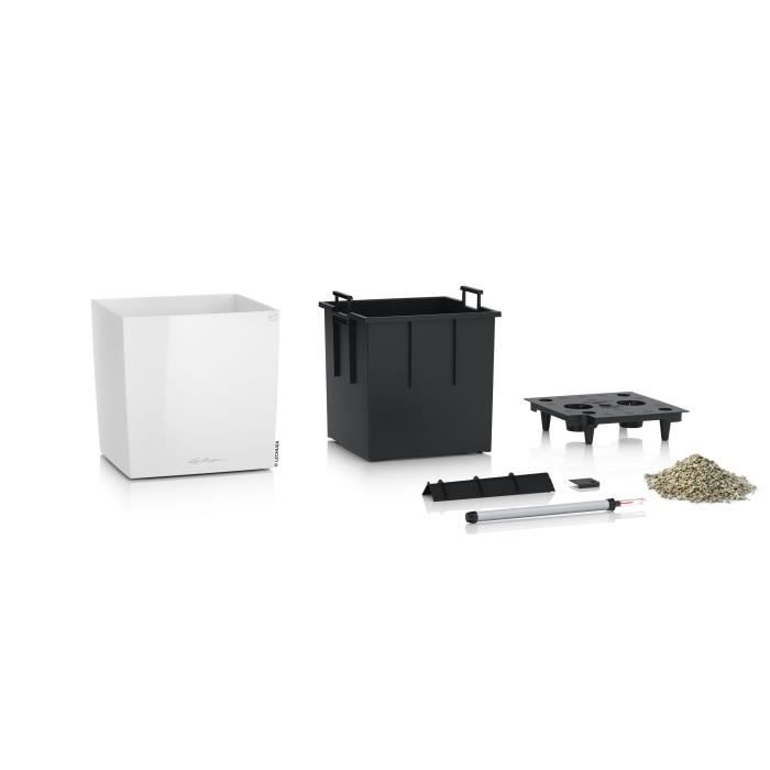 Planter - Cube premium 40 - Complete kit - Glossy white - 31 L - LECHUZA